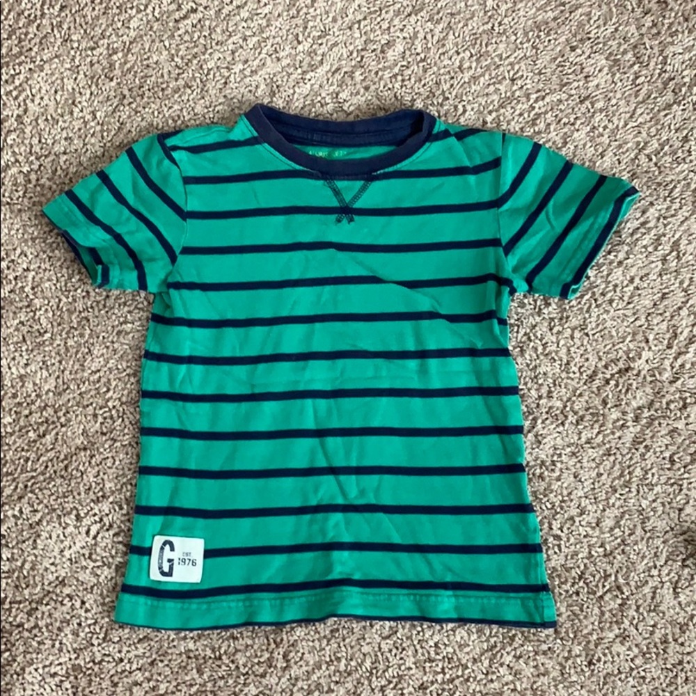 Gymboree boy green tee with stripes size 4T